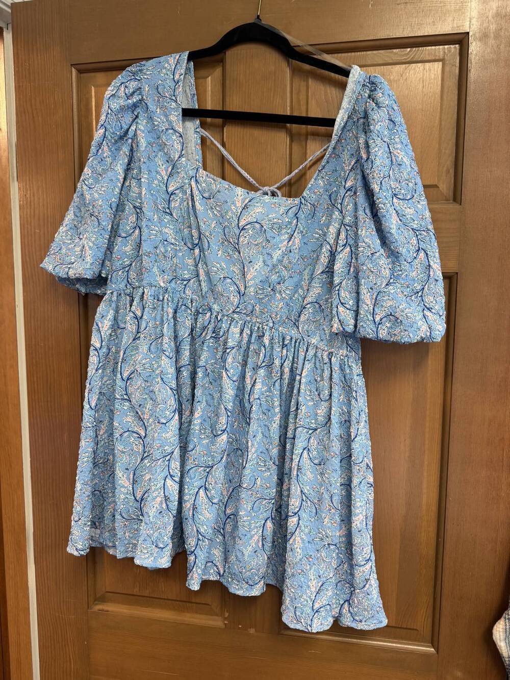 NEW POL women's tunic dress in sky blue floral patterns